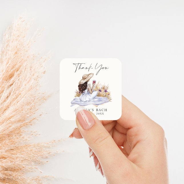 Weinkeller Picnic Hütte Bachelorette Quadratischer Aufkleber (Von Creator hochgeladen)