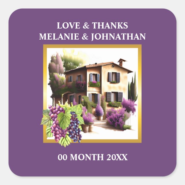 Weinkeller Villa dei Cedri Weinkultur und Erde Wei Quadratischer Aufkleber (Vorderseite)