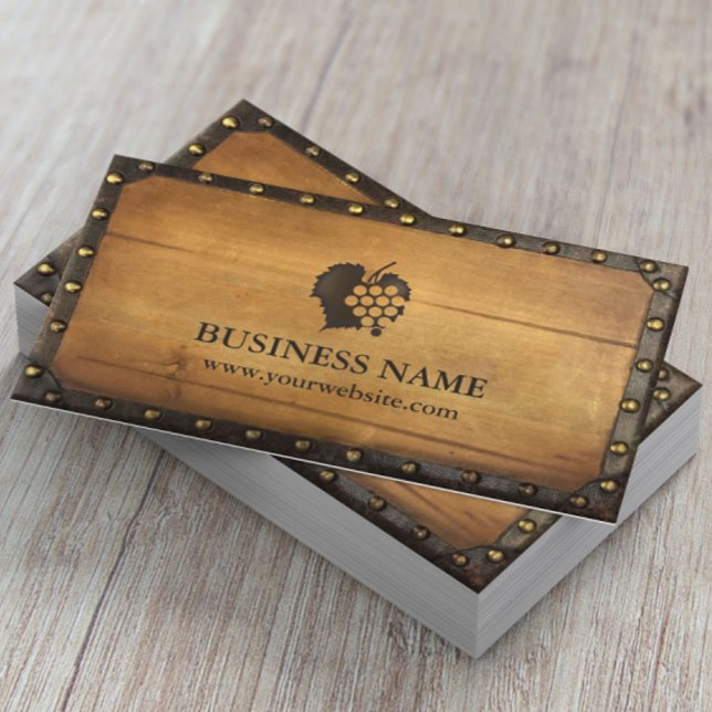 Weinkeller Vintag Gerahmt Altes Holz Weinberg Wein Visitenkarte (Von Creator hochgeladen)