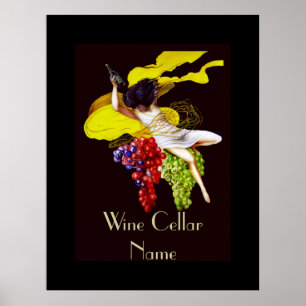 Weinkeller Vintage Lady Edit Name-Zeichen Poster