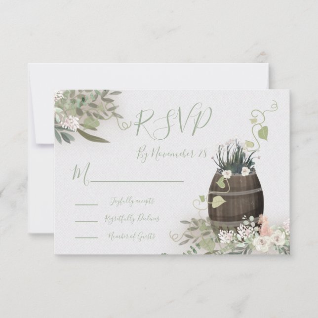 Weinkeller Weingarten Hochzeitskarten UAWG RSVP Karte (Vorderseite)