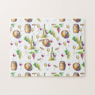 Weinkeller Weißer Roter Glass Puzzle