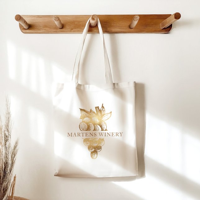 Weinkellerei Goldtrauben-Monogramm Tragetasche (Von Creator hochgeladen)