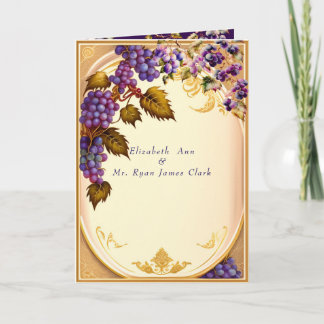 Weinkellerei Hochzeit Traube VIne Gold Filigree Einladung