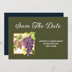 Weinkellerei Trauben Weinberg Weinbaubetrieb 12x18 Save The Date