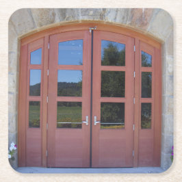 Weinkellertür von Napa Rechteckiger Pappuntersetzer