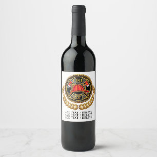 Weinkennzeichen der Feuerwehr Weinetikett