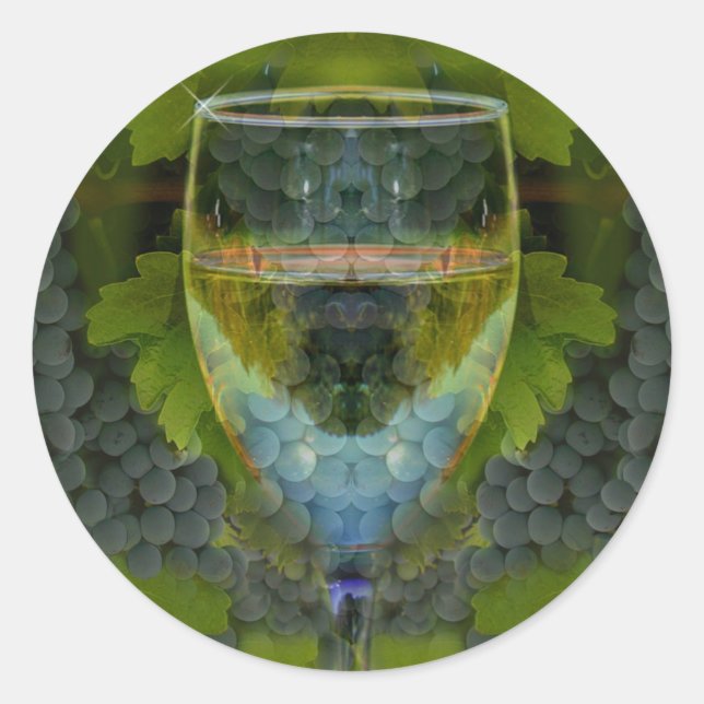 Weinkleber! Runder Aufkleber (Vorderseite)