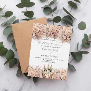 Weinkorb mit Creme Rose Luxus Hochzeitsempfang Einladung