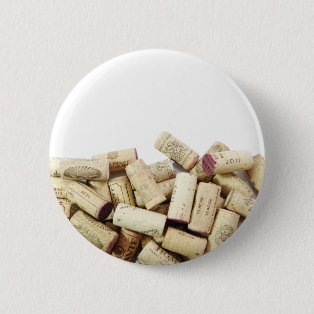 Weinkorken-Knopf Button (Vorderseite)