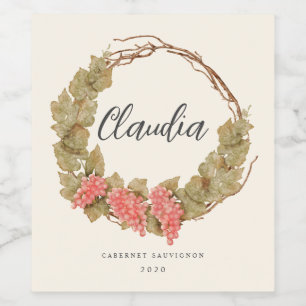 Weinkreide mit Aquarellwein Weinetikett