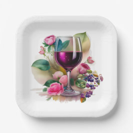 Weinkultur und Erde Weinberg Pappteller