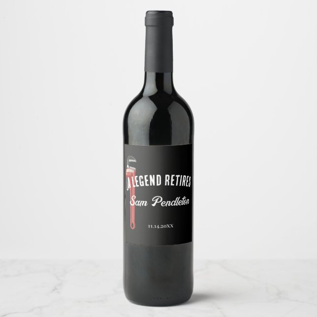 Weinlabel für einen Klempner im Ruhestand Weinetikett (Vorderseite)