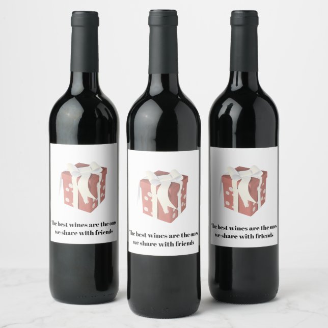 Weinlabel 'Geteilte Freude' Weinetikett (Flaschen)