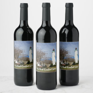 Weinlabel mit Old Point Comfort Lighthouse Weinetikett