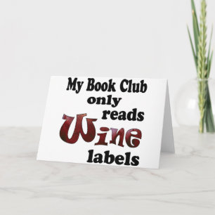 Weinlabeln für den Buchclub Feiertagskarte