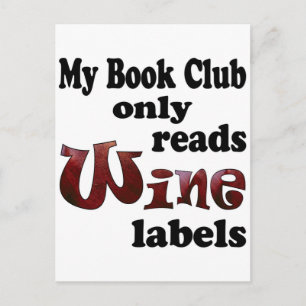 Weinlabeln für den Buchclub Postkarte