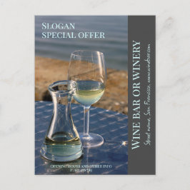 Weinladen, Bar oder Weinkellerei Werbeaktion Karte