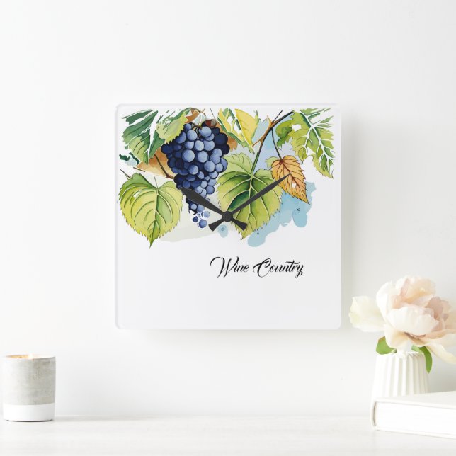 Weinland Quadratische Wanduhr (Zuhause)