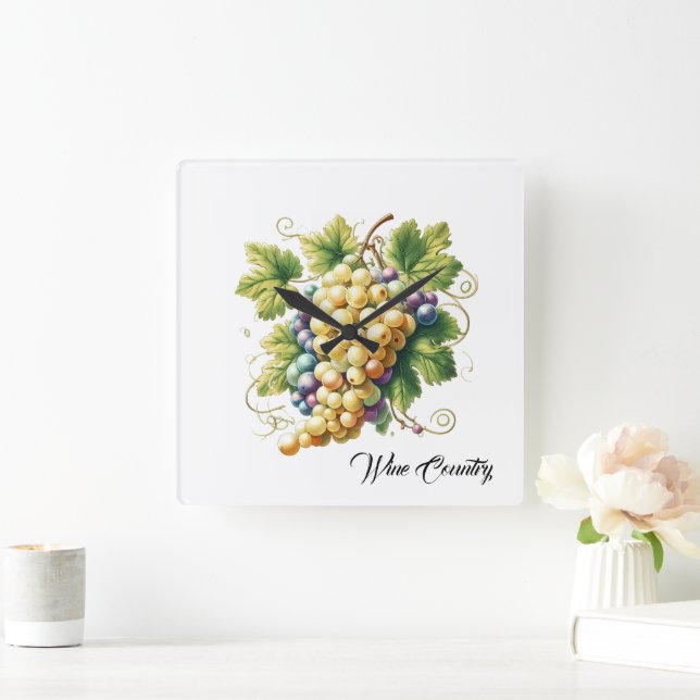 Weinland Quadratische Wanduhr (Zuhause)