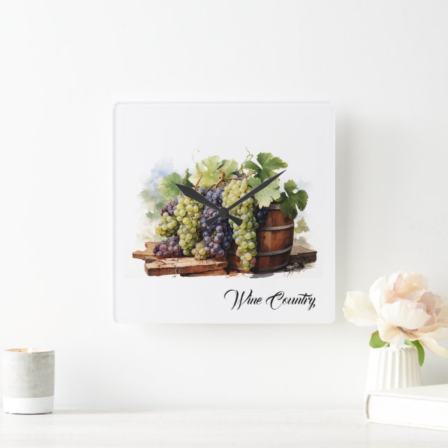 Weinland Quadratische Wanduhr (Zuhause)