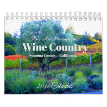 Weinland, Sonoma Landkreis, Kalifornien Kalender