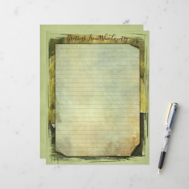 Weinland-Stationar 8.5''x11' (Vorderseite/Rückseite Beispiel)