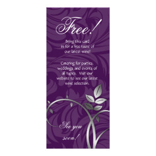 Weinleaf Swirl Weinberg Lila Silber Werbekarte