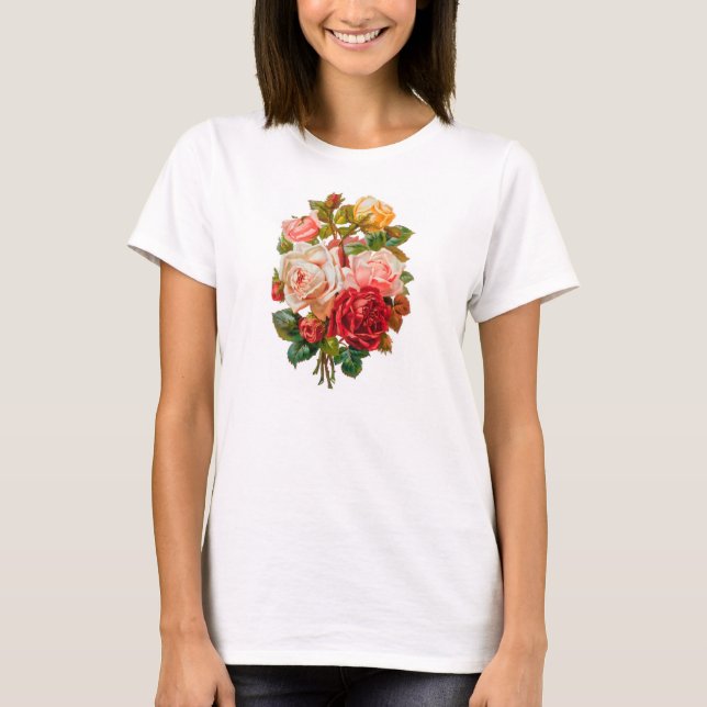 Weinlese-Rosen-T - Shirt (Vorderseite)