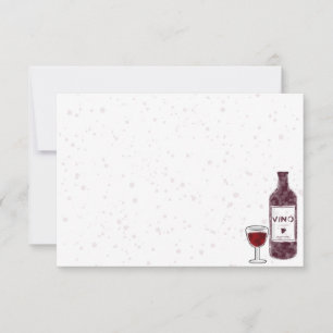 Weinliebhaber Blank Wasserfarbe Mitteilungskarte
