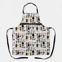 Weinliebhaber Flaschen, Gläser und Zubehör Muster Schürze