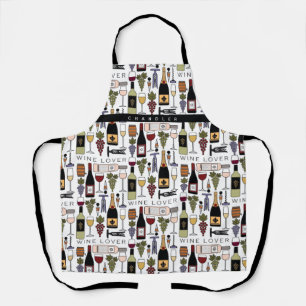 Weinliebhaber Flaschen, Gläser und Zubehör Muster Schürze