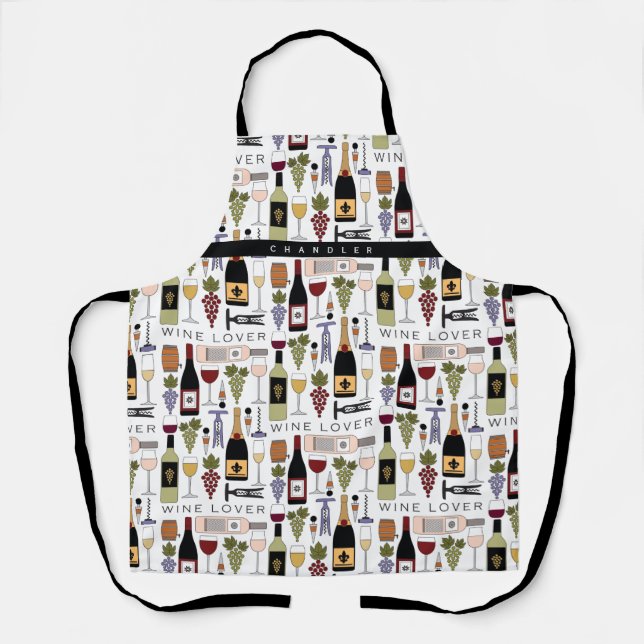 Weinliebhaber Flaschen, Gläser und Zubehör Muster Schürze (Vorderseite)