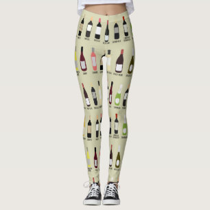 Weinliebhaber Flaschen mit Namen Gemustert Leggings