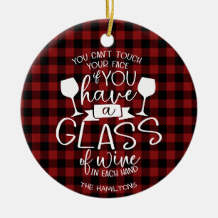 Weinliebhaber Funny 2020 Covid Pandemic Weihnachte Keramik Ornament
