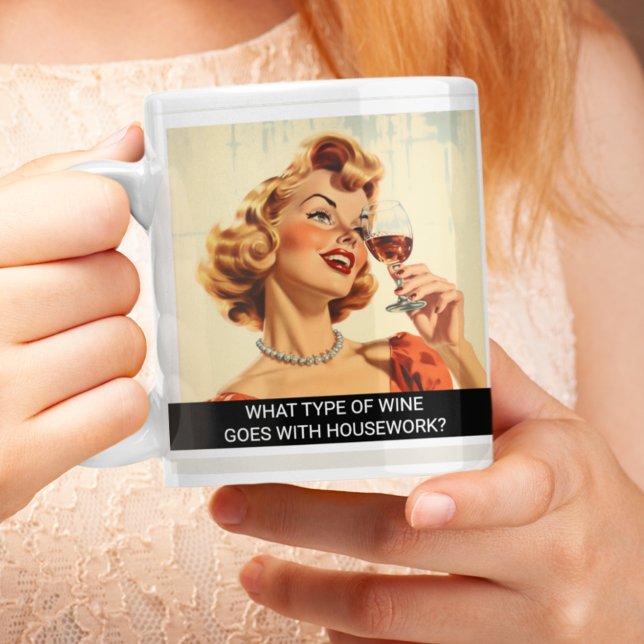 Weinliebhaber Funny Retro 50er Sprichwort Kaffeetasse (Von Creator hochgeladen)