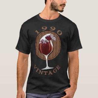 Weinliebhaber Geburtstag 1990 Vintage T-Shirt