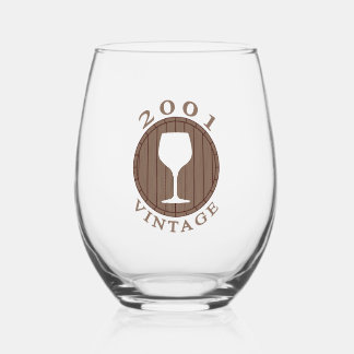 Weinliebhaber Geburtstag 2001 Jahrgang Weinglas Ohne Stiel