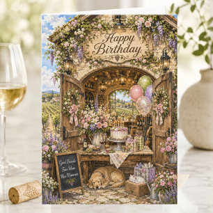 Weinliebhaber Geburtstag Weinberg Frühlingsgeburts Karte