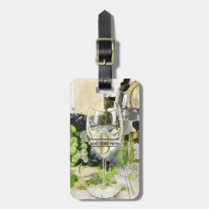 Weinliebhaber Geschenk - Stilvolles MONOGRAM Illus Gepäckanhänger
