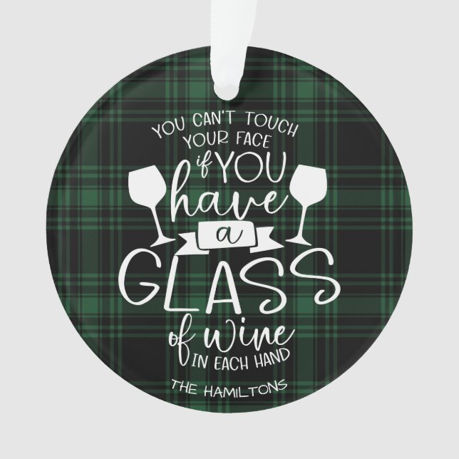 Weinliebhaber Gift Funny 2020 Covid Weihnachten Gr Ornament (Vorderseite)