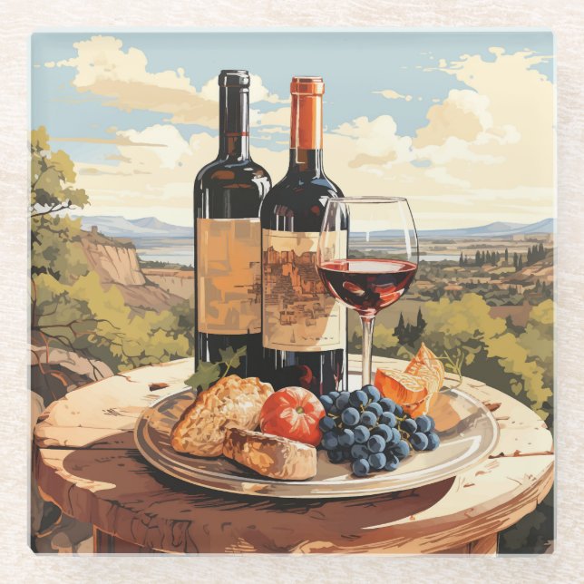 Weinliebhaber Glasuntersetzer (Vorderseite)