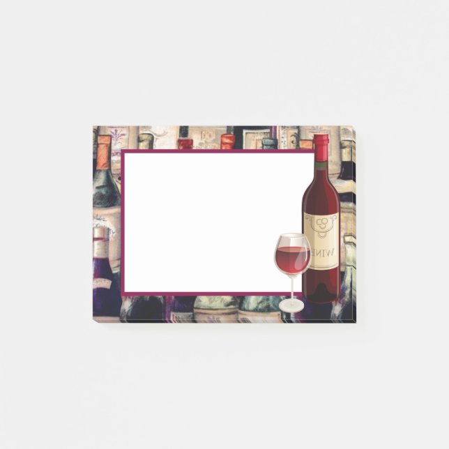 Weinliebhaber Post-it Klebezettel (Vorderseite)