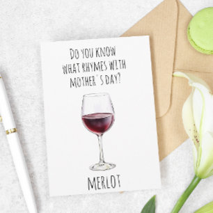 Weinliebhaber Roter Muttertags Merlot Karte