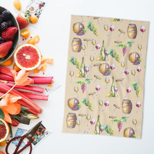 Weinliebhaber Rotwein Weißwein Glas Trauben Geschirrtuch