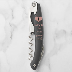 Weinliebhaber Zitat Rosa und Schwarz Personalisier Kellnermesser
