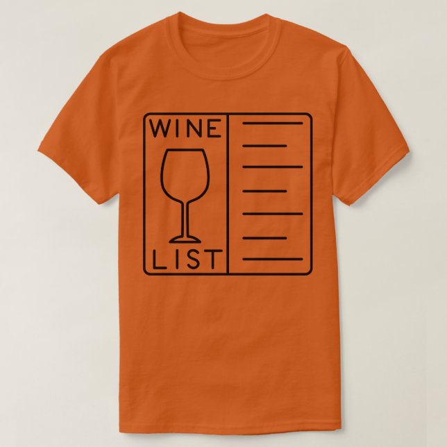 Weinliste T-Shirt (Design vorne)