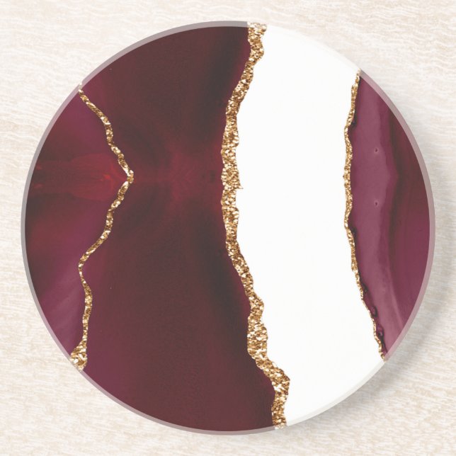 Weinliste von Agate und Gold Getränkeuntersetzer (Vorne)