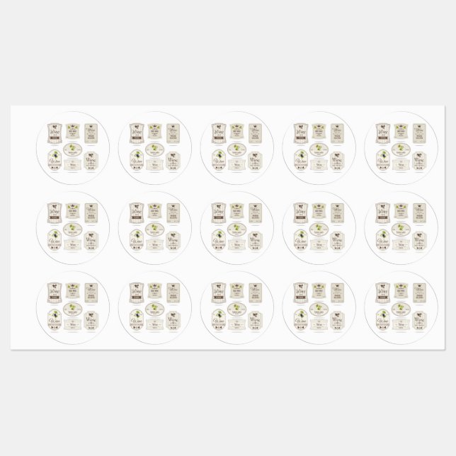 Weinlogo Etiketten (Blatt)