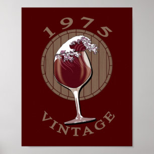 Weinlover Geburtstag - 1975 Vintag Poster